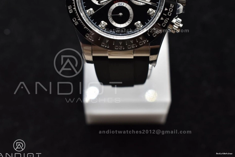 on 116519 Dial Oysterflex SA Rubber Strap BTF Best Edition Contemporary Diamonds Black 768 1:1 Daytona 0506